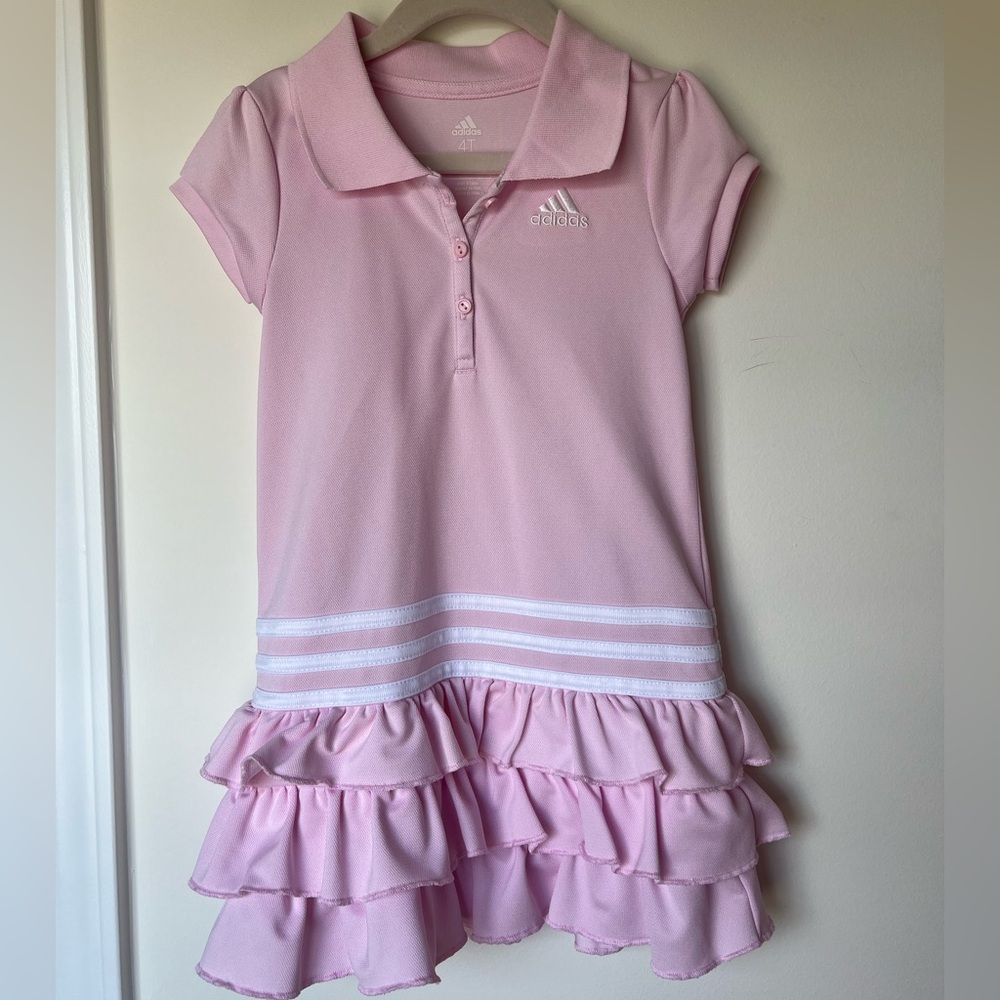 Adidas Light Pink Ruffle Polo Dress - Girls 4T